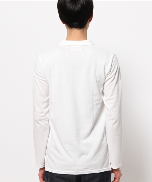 Lui's（ルイス）の「Lui's(ルイス) 鹿の子L/Sポロシャツ（ポロシャツ・メンズ・ホワイト/ブラック・MEDIUM/SMALL）」の5枚目の写真