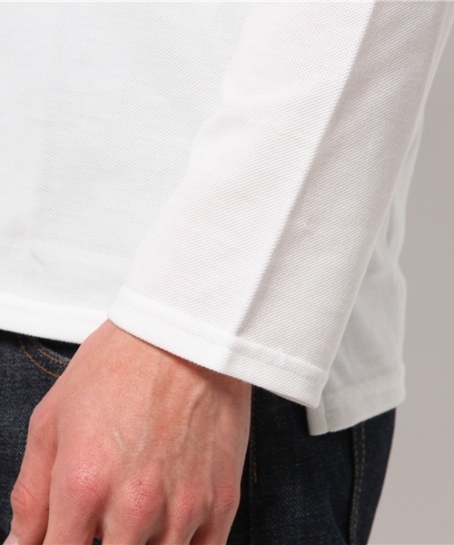 Lui's（ルイス）の「Lui's(ルイス) 鹿の子L/Sポロシャツ（ポロシャツ・メンズ・ホワイト/ブラック・MEDIUM/SMALL）」の7枚目の写真