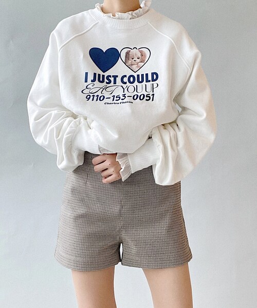 Charles Chaton（シャルルシャトン）の「loving スウェット（Tシャツ/カットソー・レディース・ネイビー/レッド・FREE）」の2枚目の写真