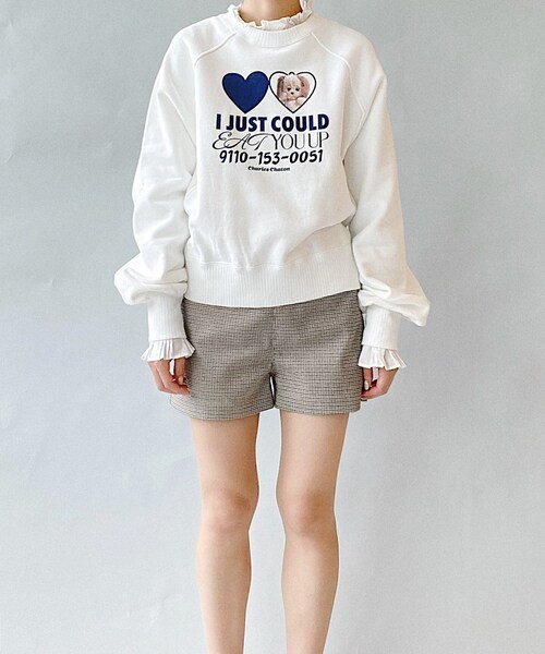 Charles Chaton（シャルルシャトン）の「loving スウェット（Tシャツ/カットソー・レディース・ネイビー/レッド・FREE）」の5枚目の写真