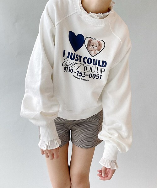 Charles Chaton（シャルルシャトン）の「loving スウェット（Tシャツ/カットソー・レディース・ネイビー/レッド・FREE）」の7枚目の写真