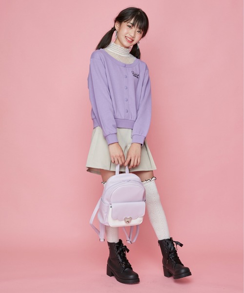 JENNI（ジェニィ）の「ベアターンロックミニリュック（バックパック/リュック・キッズ・ブラック/オフホワイト/ラベンダー・F）」の10枚目の写真