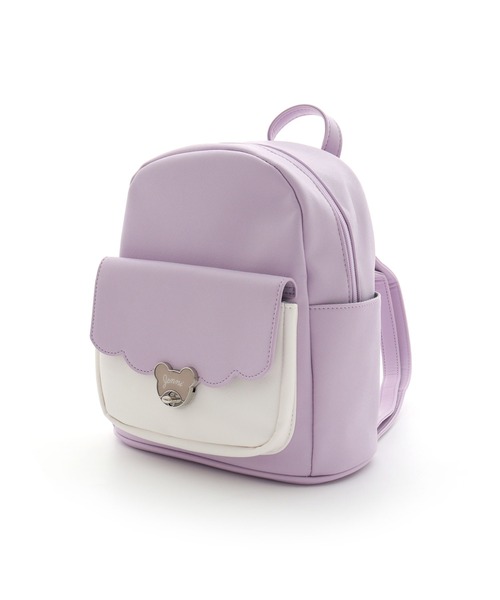 JENNI（ジェニィ）の「ベアターンロックミニリュック（バックパック/リュック・キッズ・ブラック/オフホワイト/ラベンダー・F）」の6枚目の写真