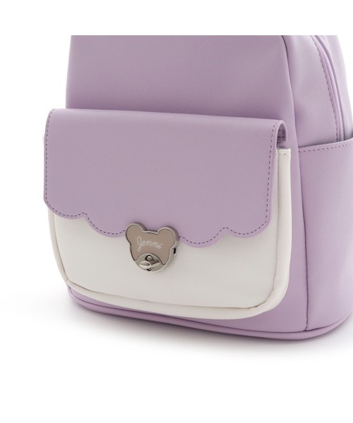 JENNI（ジェニィ）の「ベアターンロックミニリュック（バックパック/リュック・キッズ・ブラック/オフホワイト/ラベンダー・F）」の18枚目の写真