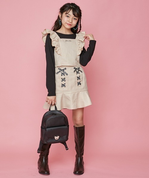 JENNI（ジェニィ）の「ベアターンロックミニリュック（バックパック/リュック・キッズ・ブラック/オフホワイト/ラベンダー・F）」の4枚目の写真