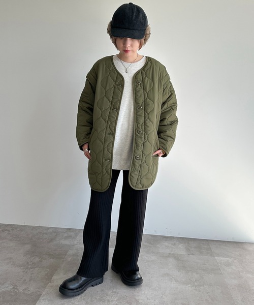 apres jour mignon（アプレジュールミニョン）の「2WAYキルティングブルゾン【ZOZOTOWN限定アイテム】（ブルゾン・レディース・ライトベージュ/ブラック/カーキ・X-LARGE/フリー）」の14枚目の写真