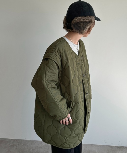 apres jour mignon（アプレジュールミニョン）の「2WAYキルティングブルゾン【ZOZOTOWN限定アイテム】（ブルゾン・レディース・ライトベージュ/ブラック/カーキ・X-LARGE/フリー）」の21枚目の写真