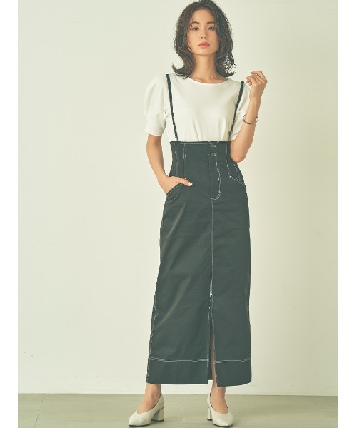 Stylevoice for xxx(スタイルヴォイスフォー)の「タック袖Tシャツ(Tシャツ/カットソー・レディース・オフホワイト/ブラック・FREE)」の10枚目の写真