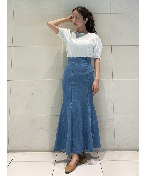 Stylevoice for xxx(スタイルヴォイスフォー)の「タック袖Tシャツ(Tシャツ/カットソー・レディース・オフホワイト/ブラック・FREE)」の8枚目の写真
