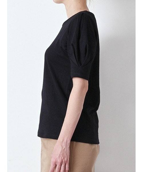 Stylevoice for xxx(スタイルヴォイスフォー)の「タック袖Tシャツ(Tシャツ/カットソー・レディース・オフホワイト/ブラック・FREE)」の18枚目の写真