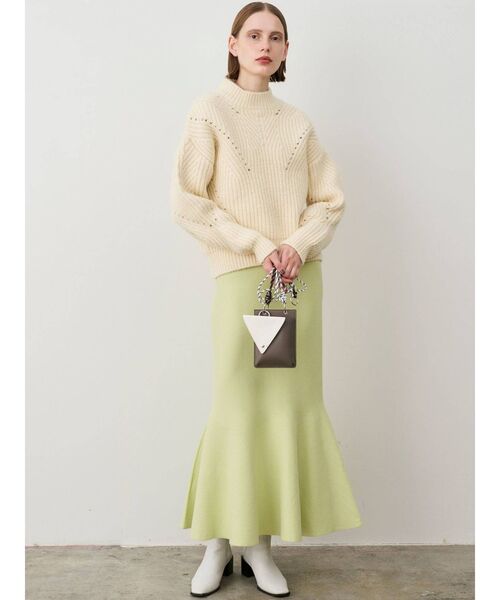 ELENDEEK（エレンディーク）の「ケーブルフラフィーニット（ニット/セーター・レディース・ピンク/ライム/オフホワイト・FREE）」の9枚目の写真