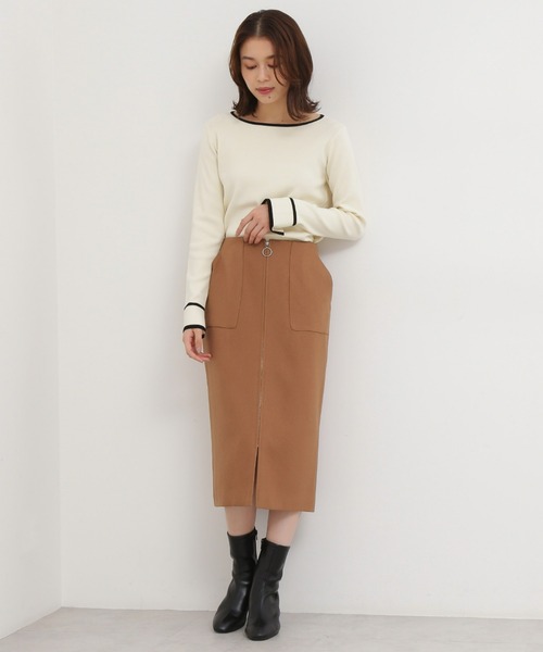 NATURAL BEAUTY BASIC（ナチュラルビューティーベーシック）の「アウトポケットリングタイトスカート（スカート・レディース・ブラック系その他/キャメル/ダークオレンジ・MEDIUM/SMALL/X-SMALL）」の17枚目の写真