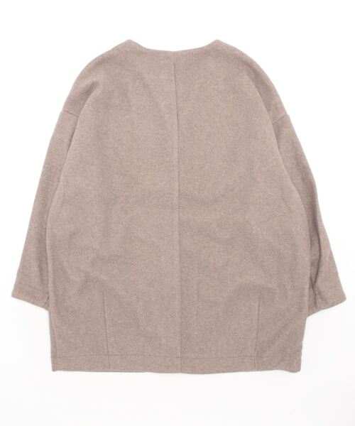 STYLEBLOCK（スタイルブロック）の「カットメルトンコクーンジャケット（ノーカラージャケット・レディース・ピンク系その他/ブラック/グレイッシュベージュ/ベージュ/ライトベージュ/ブルー・M）」の8枚目の写真
