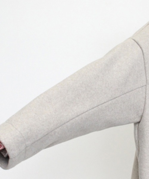 STYLEBLOCK（スタイルブロック）の「カットメルトンコクーンジャケット（ノーカラージャケット・レディース・ピンク系その他/ブラック/グレイッシュベージュ/ベージュ/ライトベージュ/ブルー・M）」の12枚目の写真
