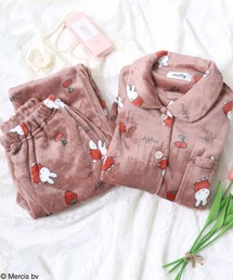 Miffy（ ミッフィー）の「Miffy（ミッフィー）ボアフリース総柄シャツパジャマ/ルームウェア（ルームウェア/パジャマ）」