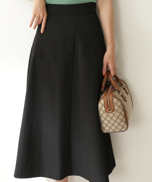 N.(N. Natural Beauty Basic)(エヌエヌナチュラルビューティーベーシック)の「【追加生産】【横田ひかるさん着用】◆変形切替フレアスカート(スカート・レディース・ブラック/グリーン・MEDIUM)」の14枚目の写真