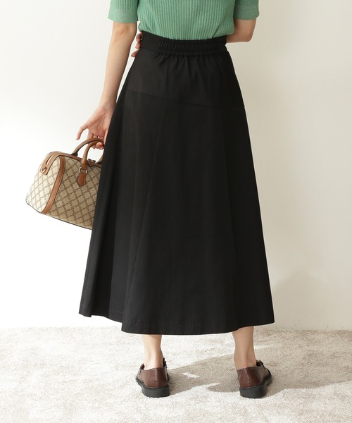 N.(N. Natural Beauty Basic)(エヌエヌナチュラルビューティーベーシック)の「【追加生産】【横田ひかるさん着用】◆変形切替フレアスカート(スカート・レディース・ブラック/グリーン・MEDIUM)」の4枚目の写真