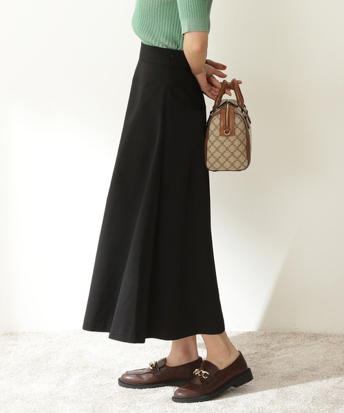 N.(N. Natural Beauty Basic)(エヌエヌナチュラルビューティーベーシック)の「【追加生産】【横田ひかるさん着用】◆変形切替フレアスカート(スカート・レディース・ブラック/グリーン・MEDIUM)」の9枚目の写真