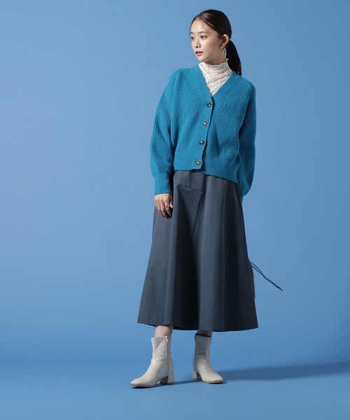 N.(N. Natural Beauty Basic)(エヌエヌナチュラルビューティーベーシック)の「【追加生産】【横田ひかるさん着用】◆変形切替フレアスカート(スカート・レディース・ブラック/グリーン・MEDIUM)」の18枚目の写真