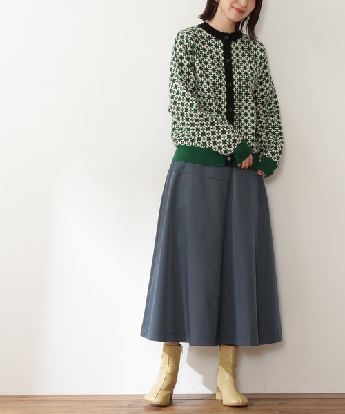 N.(N. Natural Beauty Basic)(エヌエヌナチュラルビューティーベーシック)の「【追加生産】【横田ひかるさん着用】◆変形切替フレアスカート(スカート・レディース・ブラック/グリーン・MEDIUM)」の21枚目の写真