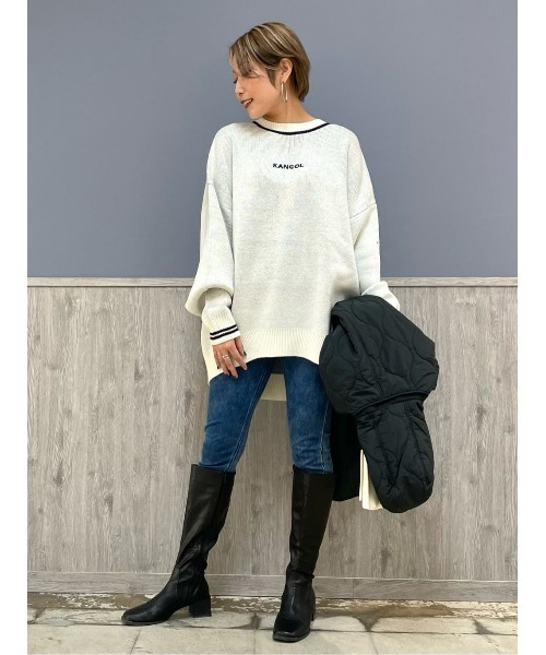 KANGOL(カンゴール)の「【KANGOL】バックロゴニット(ニット/セーター・レディース・ホワイト/ブラック・L)」の17枚目の写真