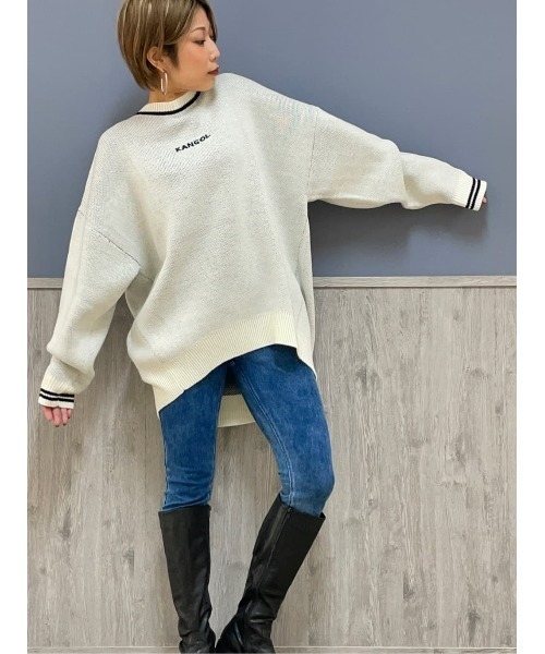 KANGOL(カンゴール)の「【KANGOL】バックロゴニット(ニット/セーター・レディース・ホワイト/ブラック・L)」の19枚目の写真