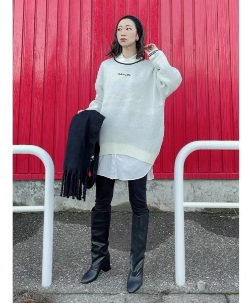 KANGOL(カンゴール)の「【KANGOL】バックロゴニット(ニット/セーター・レディース・ホワイト/ブラック・L)」の22枚目の写真