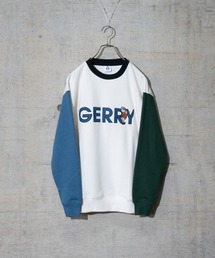 【ag】〔GERRY/ジェリー〕裏毛 ワッペンロゴ刺繍 クルーネックスウェット