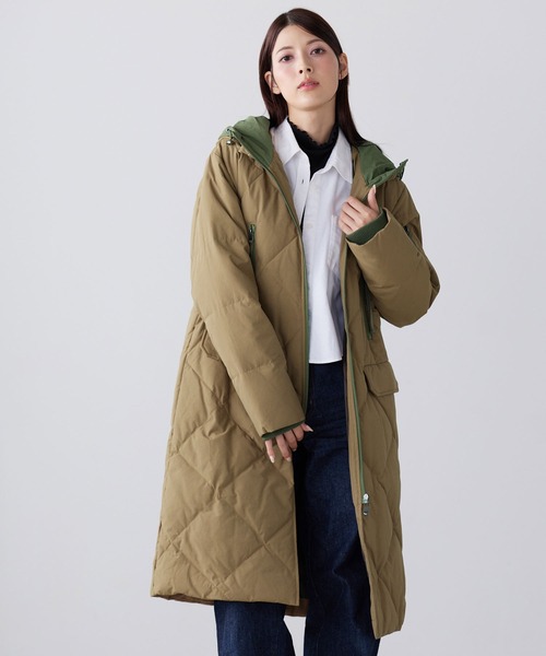 Filomo（フィローモ）の「[Filomo]ダウンコートフード付き（ダウンジャケット/コート・レディース・キャメル/ブラック/ベージュ・M/L/LL）」の12枚目の写真
