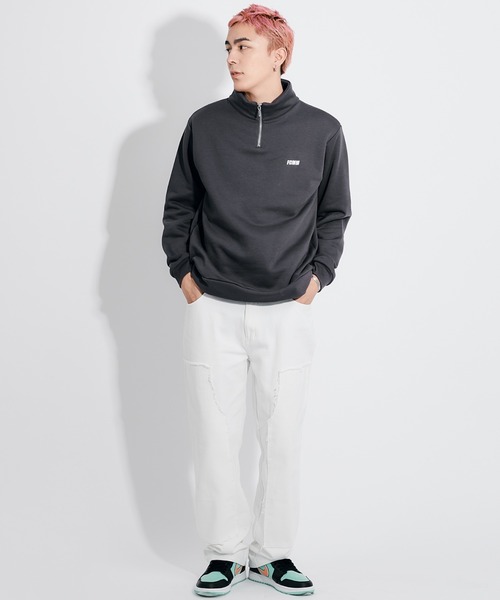 FCMM(エフシーエムエム)の「【日本限定アイテム】HALF ZIP SWEATSHIRTS/ハーフジップスウェットシャツ(スウェット・メンズ・グリーン/アイボリー/チャコールグレー・X-LARGE/SMALL/MEDIUM/LARGE)」の12枚目の写真