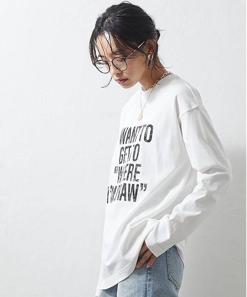 CHIC STYLE(シックスタイル)の「<大きいサイズ>綿100%ロゴプリントロングスリーブTシャツ シックスタイル(Tシャツ/カットソー・レディース・ブラック/オフホワイト・L/LL/3L/4L/5L)」の19枚目の写真
