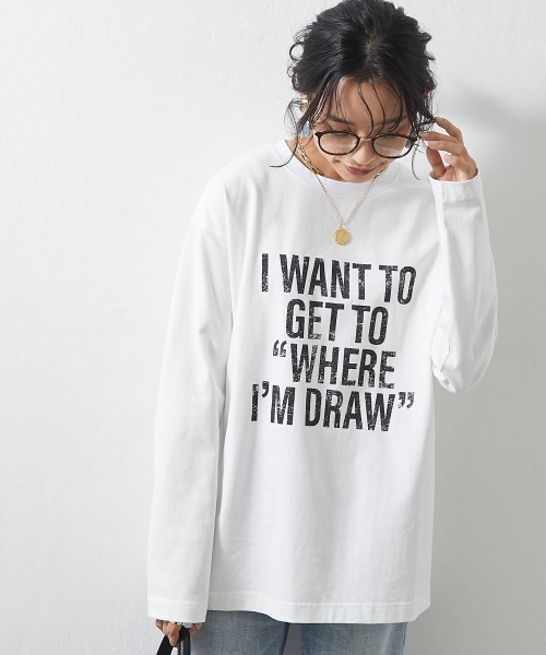 CHIC STYLE(シックスタイル)の「<大きいサイズ>綿100%ロゴプリントロングスリーブTシャツ シックスタイル(Tシャツ/カットソー・レディース・ブラック/オフホワイト・L/LL/3L/4L/5L)」の5枚目の写真