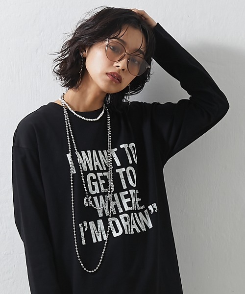 CHIC STYLE(シックスタイル)の「<大きいサイズ>綿100%ロゴプリントロングスリーブTシャツ シックスタイル(Tシャツ/カットソー・レディース・ブラック/オフホワイト・L/LL/3L/4L/5L)」の20枚目の写真