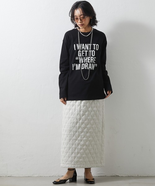 CHIC STYLE(シックスタイル)の「<大きいサイズ>綿100%ロゴプリントロングスリーブTシャツ シックスタイル(Tシャツ/カットソー・レディース・ブラック/オフホワイト・L/LL/3L/4L/5L)」の13枚目の写真