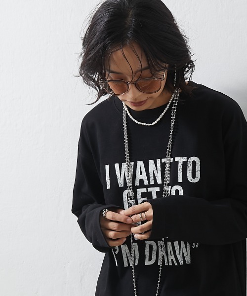 CHIC STYLE(シックスタイル)の「<大きいサイズ>綿100%ロゴプリントロングスリーブTシャツ シックスタイル(Tシャツ/カットソー・レディース・ブラック/オフホワイト・L/LL/3L/4L/5L)」の4枚目の写真
