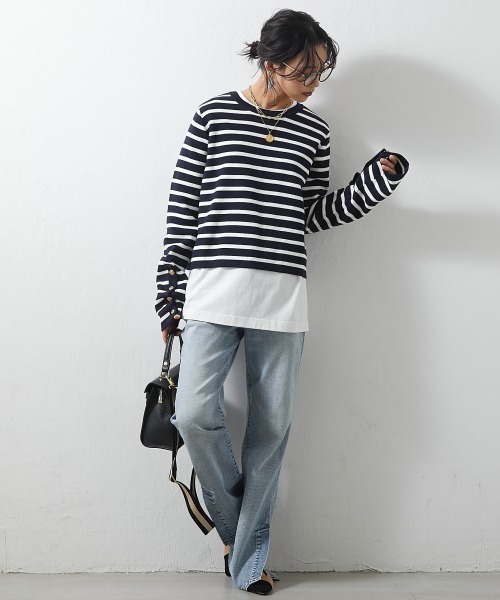 CHIC STYLE(シックスタイル)の「<大きいサイズ>綿100%ロゴプリントロングスリーブTシャツ シックスタイル(Tシャツ/カットソー・レディース・ブラック/オフホワイト・L/LL/3L/4L/5L)」の16枚目の写真