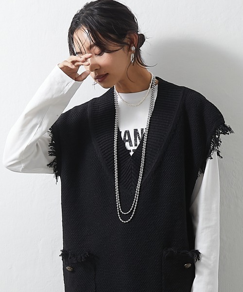 CHIC STYLE(シックスタイル)の「<大きいサイズ>綿100%ロゴプリントロングスリーブTシャツ シックスタイル(Tシャツ/カットソー・レディース・ブラック/オフホワイト・L/LL/3L/4L/5L)」の7枚目の写真