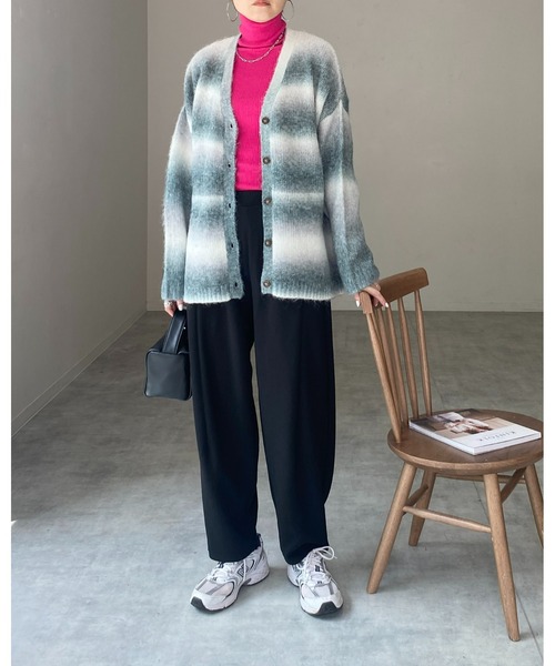 She's Closet（シーズクローゼット）の「ハイウエストタックワイドテーパードパンツ/ルーズシェフパンツ（その他パンツ・レディース・ブラック/パープル/ダークグリーン・FREE）」の12枚目の写真