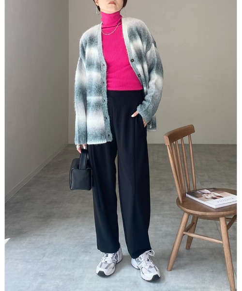 She's Closet（シーズクローゼット）の「ハイウエストタックワイドテーパードパンツ/ルーズシェフパンツ（その他パンツ・レディース・ブラック/パープル/ダークグリーン・FREE）」の13枚目の写真