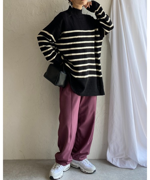 She's Closet（シーズクローゼット）の「ハイウエストタックワイドテーパードパンツ/ルーズシェフパンツ（その他パンツ・レディース・ブラック/パープル/ダークグリーン・FREE）」の16枚目の写真