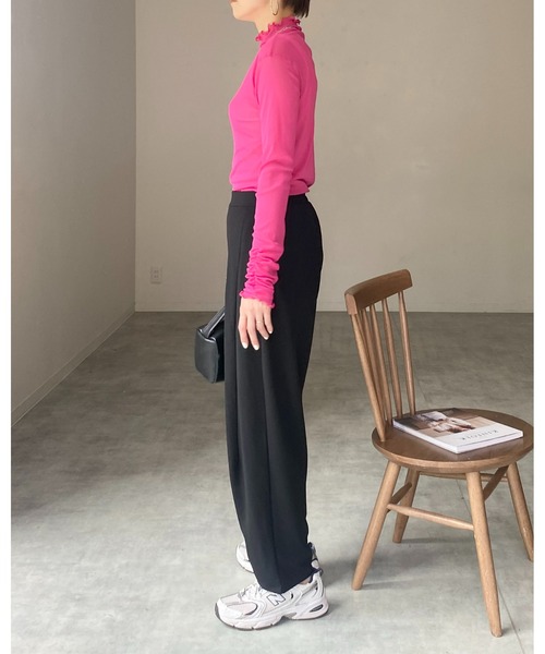 She's Closet（シーズクローゼット）の「ハイウエストタックワイドテーパードパンツ/ルーズシェフパンツ（その他パンツ・レディース・ブラック/パープル/ダークグリーン・FREE）」の20枚目の写真