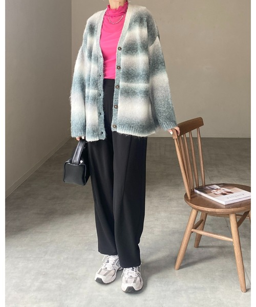 She's Closet（シーズクローゼット）の「ハイウエストタックワイドテーパードパンツ/ルーズシェフパンツ（その他パンツ・レディース・ブラック/パープル/ダークグリーン・FREE）」の21枚目の写真
