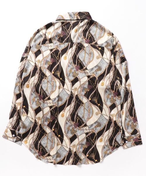 JUGLANS(ユグランス)の「RINGS スカーフ柄プリントシャツ(シャツ/ブラウス・メンズ・ブラック/ネイビー・M/L)」の3枚目の写真