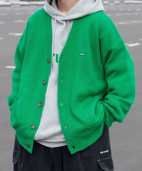 Perushu（ペルーシュ）の「ダブルポケットルーズカーディガン（カーディガン/ボレロ・メンズ・グレイッシュベージュ/グリーン/ネイビー/オレンジ・LARGE/MEDIUM）」の3枚目の写真