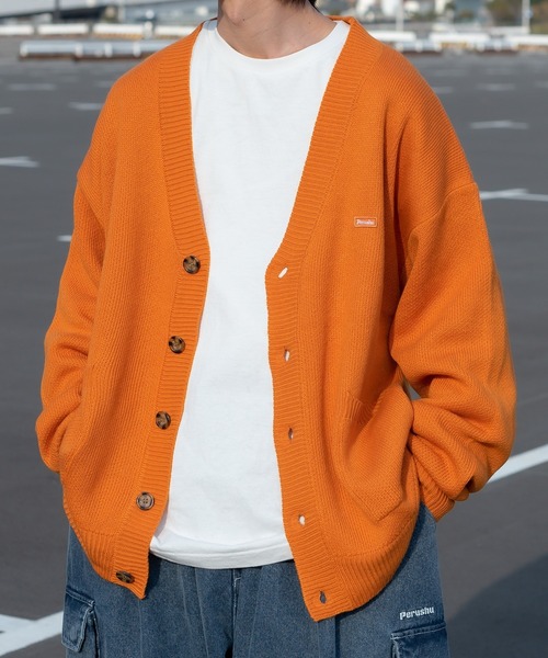 Perushu（ペルーシュ）の「ダブルポケットルーズカーディガン（カーディガン/ボレロ・メンズ・グレイッシュベージュ/グリーン/ネイビー/オレンジ・LARGE/MEDIUM）」の5枚目の写真
