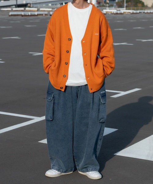 Perushu（ペルーシュ）の「ダブルポケットルーズカーディガン（カーディガン/ボレロ・メンズ・グレイッシュベージュ/グリーン/ネイビー/オレンジ・LARGE/MEDIUM）」の8枚目の写真