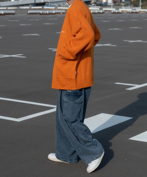 Perushu（ペルーシュ）の「ダブルポケットルーズカーディガン（カーディガン/ボレロ・メンズ・グレイッシュベージュ/グリーン/ネイビー/オレンジ・LARGE/MEDIUM）」の11枚目の写真