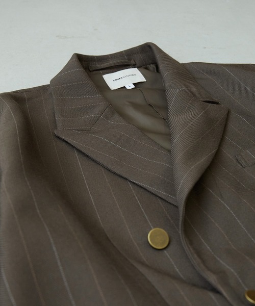 EMMA CLOTHES（エマクローズ）の「TR綾ストレッチ オーバーサイズピークドラペル金ボタンダブルジャケット/ブレザー EMMA CLOTHES（テーラードジャケット・メンズ・ダークネイビー/ベージュ系/ブラック/グレー系・M/L）」の19枚目の写真
