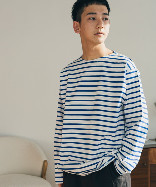 FORK&SPOON(フォークアンドスプーン)の「『ユニセックス』FORK&SPOON ボートネックボーダー(Tシャツ/カットソー・メンズ・ブルー/ホワイト系その他/ピンク/ネイビー・3/4/5)」の6枚目の写真