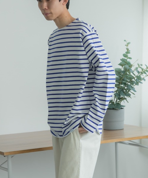 FORK&SPOON(フォークアンドスプーン)の「『ユニセックス』FORK&SPOON ボートネックボーダー(Tシャツ/カットソー・メンズ・ブルー/ホワイト系その他/ピンク/ネイビー・3/4/5)」の11枚目の写真